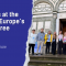 The image shows on the left side the title of the article: "Students at the Heart of Europe’s Next Degree", and the subtitle "ESN shaping a more inclusive model". On the right side there is a group picture  