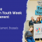 The visual shows on the left side the title: "ESN at the European Youth Week kick-off event" and subtitle: "European Parliament, Brussels 24th of April ". On the right side there is a picture of ESNers